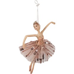 Clayre & Eef Kersthanger Ballerina 15 cm Roze Polyresin Kerstboomversiering