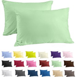 Zavelo Katoen Kussenslopen Basics Pastel Groen (set van 2)-60 x 70 cm (standaard)