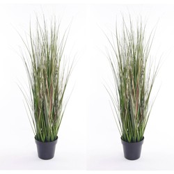 Set van 2x stuks kunstplanten groen gras sprieten 65 cm. - Kunstplanten