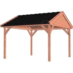 Trendhout douglas overkapping zadeldak Beluta, 400 x 415 cm