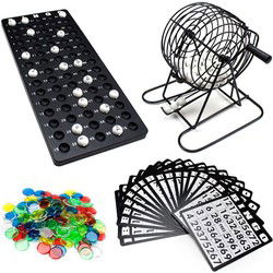 Decopatent - Bingo Spel - Bingomolen - Bingoballen - Bingo kaarten - Fiches - Spelbord - Bingo molen - Metaal - Lotto Kinderspel