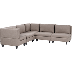 UNSTAD - 5-zitsbank modulair - Bruin - Rechtszijdig -  Polyester