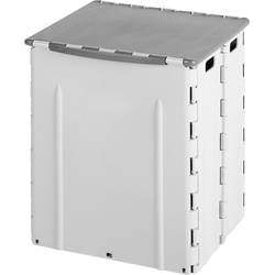 Nordix Opvouwbare Wasmand - Prullenbak - Laundry Basket - 35 Liter - met Deksel - Afvalbak - Kunststof - Grijs - Camping - Vuilzakhouder