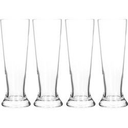 Bierglazen - 4x st - 370 ml - 7 x 20 cm - glas - pilsenerglazen - Bierglazen