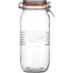 Urban Living Voorraadpot/bewaarpot - 2L - glas - met beugelsluiting - D14 x H27 cm - Voorraadpot