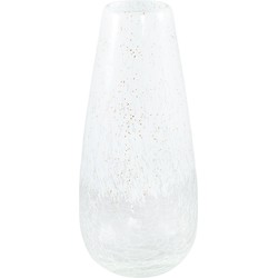 PTMD Ridda White glass vase clear level round S