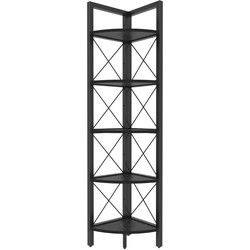 Hoekrek 5 planken zwart H160 cm - Remo