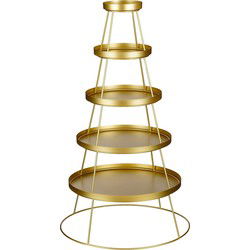 Mica Decorations Plantenstandaard Tiered - 60x60x121 cm - Ijzer - Goud