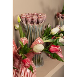 PTMD Vaas Tulips - 16x16x33 cm - Keramiek - Groen