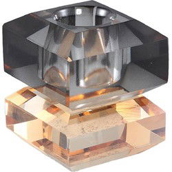 PTMD Kandelaar Allison - 5x5x5 cm - Glas - Bruin