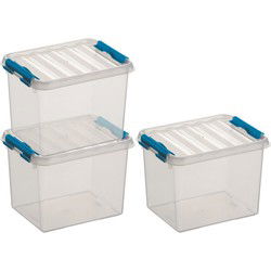 Sunware opbergbox - 3x - transparant - 3L - 20 x 15 x 14 cm - Opbergbox