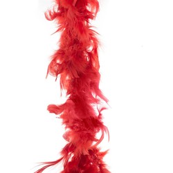 Boa kerstslinger - veren - rood - 200 cm - kerstversiering - slingers - Kerstslingers