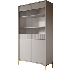 Meubella Vitrinekast Five - Beige - 103 cm