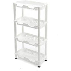 Decopatent® 4 Laags Opbergrek -Staand rek 4 etages voor Badkamer - Keuken - Keukenrek - Badkamerrek - Kunststof Rechthoekig rek