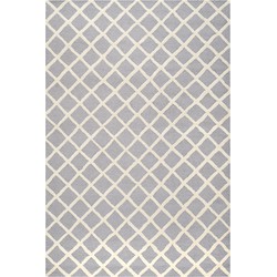 Safavieh Diamond Indoor Hand Tufted Area Rug, Cambridge Collection, CAM135, in Silver & Ivory, 183 X 274 cm