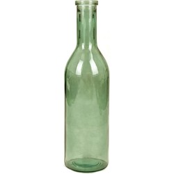 Transparante/groene fles vaas/vazen van eco glas 18 x 75 cm - Vazen