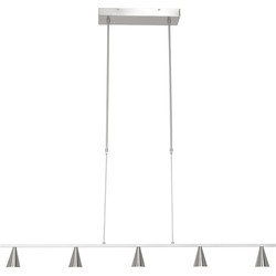 Stalen LED hanglamp met 5 kapjes Steinhauer Vortex Staal