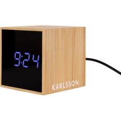 Karlsson - Wekker Mini Cube Bamboo - Bamboe