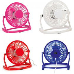Kleine USB bureau ventilator - kunststof - snoer 100 cm roze - Ventilatoren