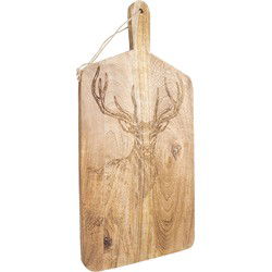 Clayre & Eef Decoratie snijplank  25x50x2 cm Bruin Hout Rendier Borrelplank