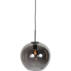 Mexlite - hanglamp - HaloSwap - zwart - glas smoke glas - bedlampje - E27 - 4294ZW