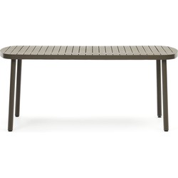 Kave Home - Joncols buitentafel in aluminium met groen gelakte afwerking 180 x 90 cm