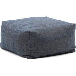 Kave Home - Blauwe poef Vedell van 100% PET 60 x 60 cm