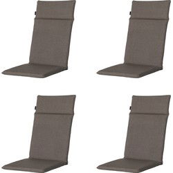Madison -  Tuinstoelkussen Hoge Rug Oxford taupe - Ca. 120x50 cm - Set van 4