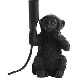 Light & Living - tafellamp - Monkey - zwart - kunststof - dierenlamp - E14 - 1863320