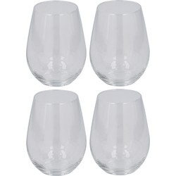 Set van 4x stuks drinkglazen/waterglazen van 350 ml transparant - Drinkglazen