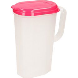 Plasticforte Waterkan met deksel - 2L - fuchsia - kunststof - Schenkkannen