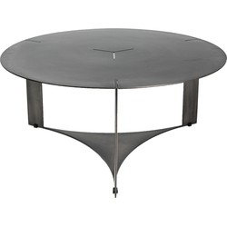 PTMD Ferrum Grey oldnickle metal coffeetable round 80cm
