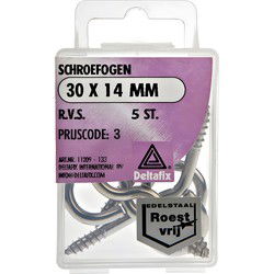 Schroefogen 30x14mm rvs 5st