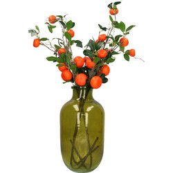 DK Design Kunstbloem citrusfruit tak mandarijn/clementine - 90 cm - oranje - kunst zijdebloemen - Kunstbloemen