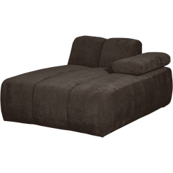 WOOOD Mojo Chaise Longue Elementenbank Rechts - Ribstof - Bruin