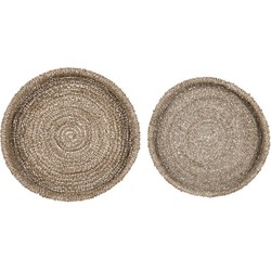 MUST Living Tray Lagos, set of 2  - 7xØ30 cm / 7xØ40 cm, Seagrass with beads