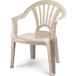 Plasticforte Kinderstoel van kunststof - beige - 35 x 28 x 50 cm - tuin/camping/slaapkamer - Kinderstoelen