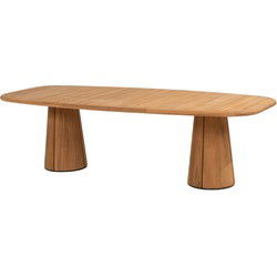 Taste Capri low dining tafel teak barrel 240 x 110 cm
