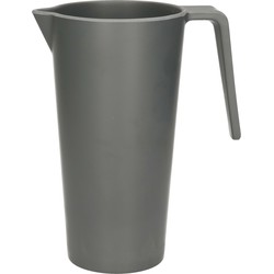 Schenkkan/waterkan - antraciet - 1500 ML - melamine - D10 x H21 cm - Schenkkannen