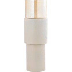 PTMD Windlicht Soon - 33x33x99 cm - Ijzer - Creme