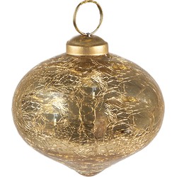 Clayre & Eef Kerstbal  Ø 9 cm Goudkleurig Glas Kerstdecoratie