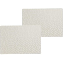 6x stuks stevige luxe Tafel placemats Stones wit 30 x 43 cm - Placemats