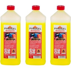 3x Brandpasta / brandgel fles 1 liter barbeque benodigheden - BBQ aanmaakvloeistoffen