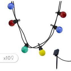 Lichtslinger op zonne-energie - LUMISKY - FEEST GUINGUETTE ZONNE-ENERGIE - 5,70 m - 8 standen - 10 veelkleurige LED-bollen