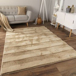 Laagpolig vloerkleed - Arinzo - 3D-strepen - - 200x280 cm