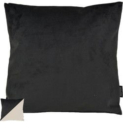 Sierkussen Velvet 2 Tone - Black / Cream | 45 x 45 cm | Velvet/Polyester