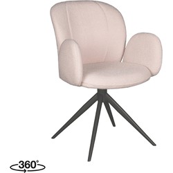 LABEL51 Eetkamerstoel Kimball - Naturel - Boucle - Black Frame