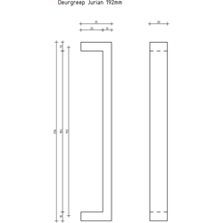 Deurgreep Jurian - zwart - 192 mm - Industrieel - Handgreep - Kastgreep - Ladegreep