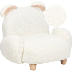 Beliani KANNA - Kinderfauteuil-Wit-Bouclé