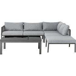 FORANO - Loungeset voor 6 - Lichtgrijs - Aluminium